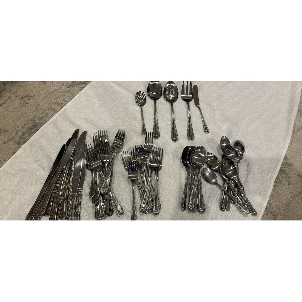 63 Piece International Stainless China Flatware Wickham‎ Serving Set